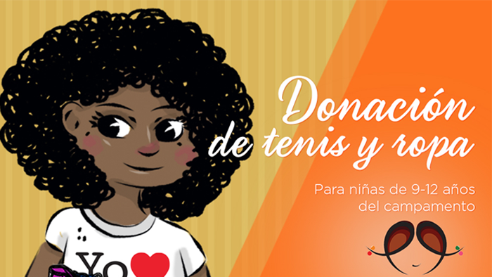 Donación de tenis y ropa para niñas